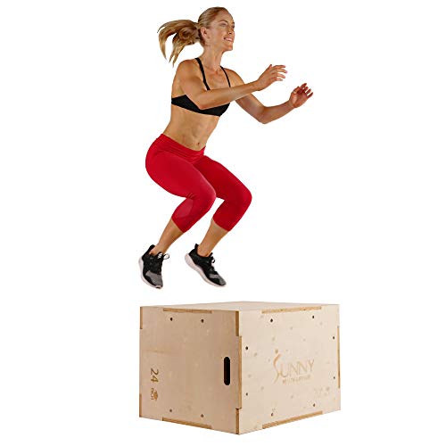 Sunny Health & Fitness Foam Plyo Box with Adjustable Heights and High Weight Capacity