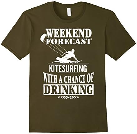 Men's Kitesurf-kitesurfing shirt- Kitesuft with chance of drinking Large Olive
