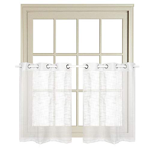 Rayzon White Sheer Curtains For Kitchen Tier Curtains Window