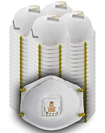 3M 8511 Particulate Disposable Respirator, N95, Grinding, Sanding, Sawing, Sweeping, Dust, Smoke, 80 Pack