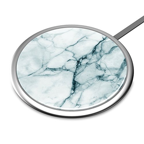 Wireless Charger, OLVOO Ultra-Slim Premium Qi Wireless Charging Pad for iPhone X/iPhone 8/8 Plus, Fast-Charging for the Samsung Galaxy S9/S9 Plus/S8/Note 8/S7/S7 Edge (No AC Adapter)(Marble-pad)
