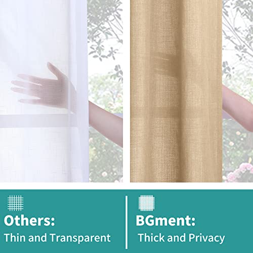 BGment Natural Faux Linen Curtains for Bedroom, Grommet Thick Linen