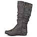 Brinley Co Women's Augusta-02wc Slouch Boot, Grey Wide Calf, 11 M US