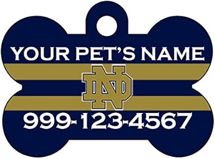 Amazon Com Udesignusa Ncaa Dog Pet Id Personalized W Name Number Notre Dame Fighting Irish Pet Supplies