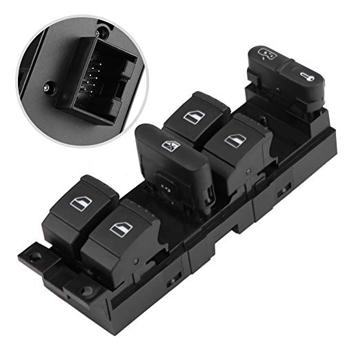 Cuque 1J4 959 857D Power Window Switch Car Electric Power Front Left Driver Side Master Window Control Switch Button for B5 Seat 1999-2006 Plastic Black - Thumbnail 7
