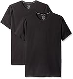 Calvin Klein Men's 2-Pack Modern Cotton Sretch Crew T-Shirt, Black, Medium