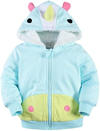SHOWADAY Unisex Child's Fleece Sweatshirts Coat Animal Designed Hooded Hoodie (5T)