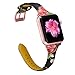 Wearlizer Slim Floral Leather Compatible with Apple Watch Band 38mm 40mm for iWatch SE Womens Black Red Flower Strap Replacement Beauty Cute Wristband (Rose Gold Clasp) Series 6 5 4 3 2 1 Sport