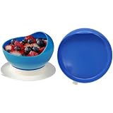 Ableware Scooper Bowl and Scooper Plate with Suction Cup Base, Blue