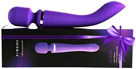 Mini Wireless Power Wand Massager - Dual Motor Personal Body Massager for Back Neck Shoulder Sore - Cordless - Rechargeable - Waterproof Silicone - Purple