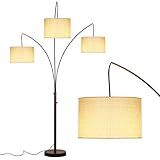 Brightech Trilage Arc Floor Lamp w/Marble Base - 3 Lights Hanging Over the Couch from Behind - Multi Head Arching Tree Lamp - For Mid Century, Modern & Contemporary Rooms - Oil Rubbed Bronze