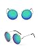 XXL Halo Double Wire Oversized Big Round ROXANNE Bohemian Coachella Sunglasses Color Gold Turquoise Mirror