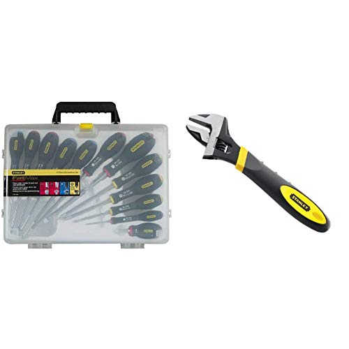 Stanley Fatmax 12 Piece Screwdriver Set & 090947 6in MaxSteel Adjustable Wrench