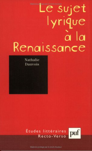 Le  sujet lyrique à la Renaissance