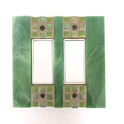 Green Light Switch Cover, Stained Glass Switch Plate