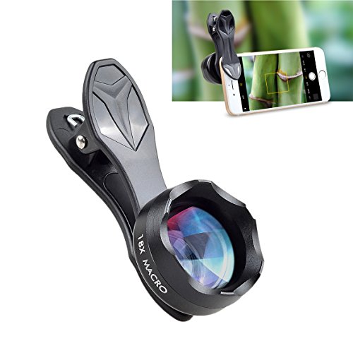 Hopezone 3 in 1 Professional HD Camera Lens Kit 18X Macro Lens, Clip-On Cell Phone Lens for iPhone 7/7 Plus/6s