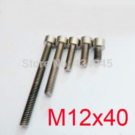 Ochoos 20pcs M12x40 M12 Thread Diameter 40mm Length Hex Socket Head Cap Ti Screw Gr2 Cup Head Titani