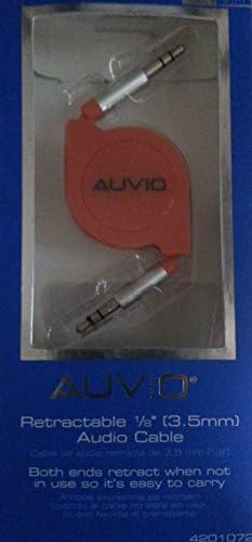 Red, Retractable 1/8" Audio Cable