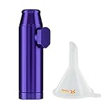 Premium Purple Metal Snuff Bullet Twist Nasal Sniffer (Anodized Aluminum) Holds 3g w HumanFriendly Micro Funnel - Heavy Duty