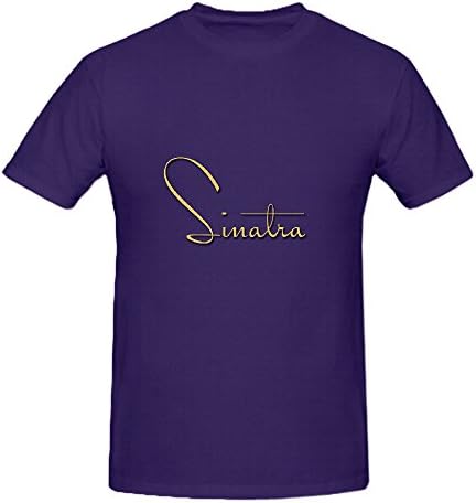 Sinatra Frank Logo Pop Men O Neck Slim Fit Tee Shirts Purple