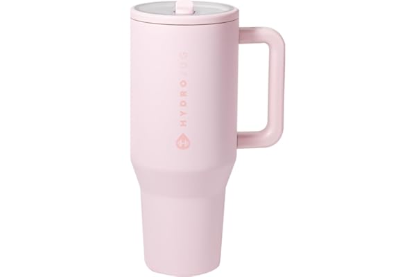 HydroJug Traveler - Modern 40 oz Tumbler with Handle & Simple Flip Straw - Car Cup Holder Friendly, Leak Resistant Water Bottle-Reusable Insulated Stainless Steel & Rubber Base - Gifts for Women & Men