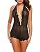 Avidlove Women Lingerie Teddy Deep V Halter Sleepwear One Piece Bodysuit Lace Babydoll