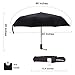 mysuntown Windproof Auto Open Close Travel Umbrella Fiberglass Reinforced 8-Rib Umbrella?Black