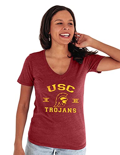 Blue 84 Women's USC Trojans T Shirt Tri-Blend Mascot, Usc Trojans Cardinal, Med…