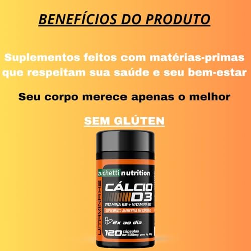 Calcio e vitamina d carbonato de calcio Vitamina K2 mk7 120 cápsulas Zuchetti nutrition
