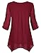 Hibelle Women's Roll-up Long Sleeve Round Neck Casual Chiffon Blouse Top