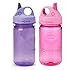 Nalgene Grip-N-Gulp Kids / Childrens Tritan 12oz Water Bottles - Blue and Pink Bundle Pack of Two Bottles. Each bottle is 7.5 Inches Tall by 3 Inches in Diameter (Blue and Pink)