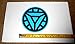 Ironman 2 Arc Reactor - HQ Black on Light Blue 4.5in x 4.5in Vinyl Sticker Decal