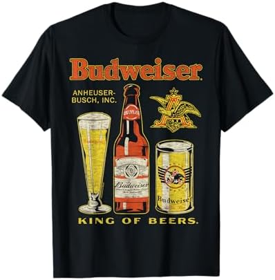 budweiser dress shirt TIPSY ELVES Budweiser Short Sleeve Button Up Shirt Men's Large Beer Print  Logo