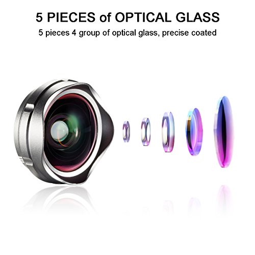 image for YOUMILE Cell Phone Camera Lens 2 in 1 Clip-on Lens Kit 112° Super Wid