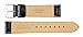 deBeer Brand Smooth Leather Watch Band (Silver Buckle) - Black 18mm (Extra Long Length)