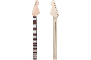 ModouString Guitar Neck 22 fret 30 inch DIY for Baritone style Maple Rosewood Fretboard Block inlay Bolt on heel, white
