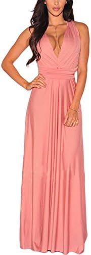 ORICSSON Women's Multiway Convertible Dress Long Solid Formal Cocktail Bridesmaid Wedding Evening Party Gown Wrap Bandage Dresses