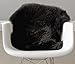 Super Area Rugs Black Sheepskin Rug Genuine Single 2x3ft Pelt Fluffy Fur Seat Cushion and Chair Cover