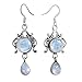 Genuine Rainbow Moonstone 925 Sterling Silver Overlay Handmade Fashion Earrings Jewelry