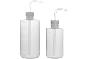 stonylab 2-Pack Plastic Squeeze Laboratory Wash Bottle, 250 ml (8.45 oz) and 500 ml (17 oz), LDPE with Narrow Mouth