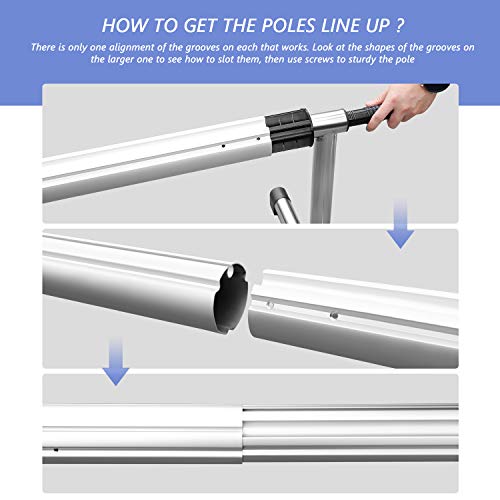 Viewee 14 FT Pool Cover Reel Set, Grooved Tube Embedded into 8 Straps