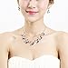 Glamorousky Blue Leaves Necklace with Blue Austrian Element Crystals