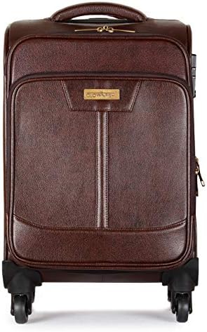 Path Breaker Leatherette 20 Inch Coffee Softsided Suitcase Check-in Luggage Trolley Bag