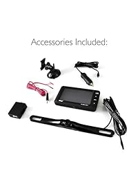 Cámara de respaldo con vista trasera inalámbrica   Sistema inverso actualizado para estacionamiento de vehículos con kit de monitor, IP67 impermeable y resistente a la niebla, pantalla LCD de 4.3 '', cámara de tablero ajustable en inclinación, visión noct