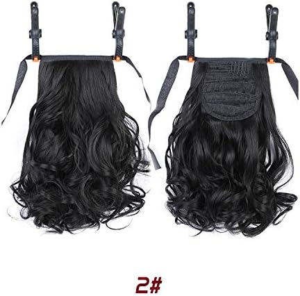 Short Wavy Ponytail Heat Resistant Drawstring Hairpiece Black Brown Hair Tail Natural Synthetic Clip In Hair Extensions,2,10inches