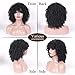 MERISIHAIR Curly Afro Wigs for Black Women Synthetic Heat Resistant Jet Black Short Curly Full Wigs for Black Women (Natural Black)