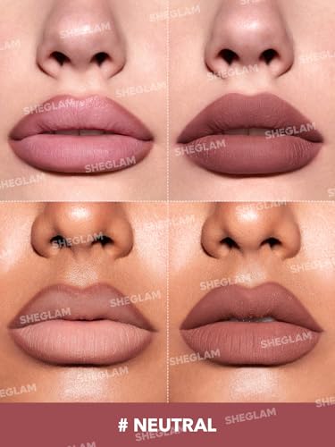 SHEGLAM Lip Liner Creamy Matte Pencil High Pigment Not Easy to Fade Silky Smooth Matte Contour Tint Lip Makeup-Neutral