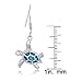 Beaux Bijoux Sterling Silver 925 Created Blue Opal Nautical Sea Turtle Earrings