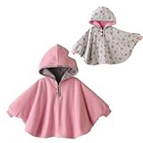 Gaorui Baby Kids Toddler Double-side Wear Hooded Cape Cloak Poncho Coat Hoodie Outwear Romper_Pink-100