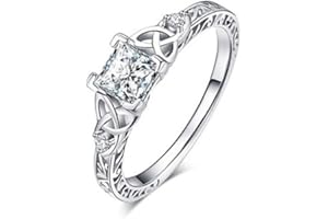 Birthday Christmas Gift Exquisite Simplicity 925 Sterling Silver Diamond Ring Zircon Jewelry(8)